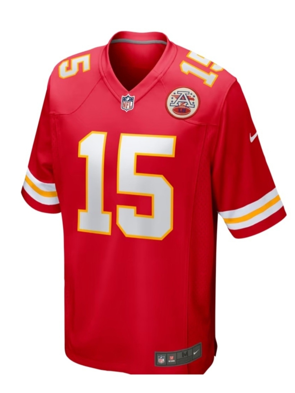 Patrick Mahomes #15 Football Jersey with White & Gold Accents